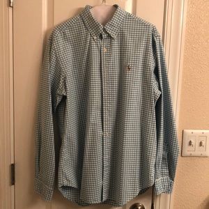Light blue checkered Ralph-Lauren button-up shirt